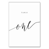 Elegante Script Typografie 1 Tischnummer (Rückseite)