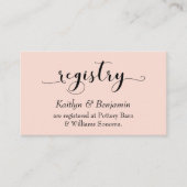 Elegante Script Typografie, Blush Wedding Registry Begleitkarte (Vorderseite)