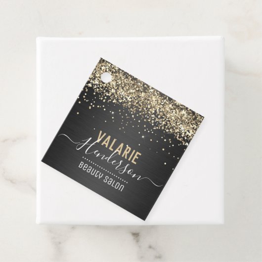 Elegante Script Typografie Brushed Metal Geschenkanhänger (Beispiel)