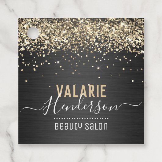 Elegante Script Typografie Brushed Metal Geschenkanhänger (Vorderseite)