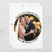 Elegante Script Typografie danke Ihnen Hochzeit Fo (Vorne/Hinten)