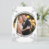 Elegante Script Typografie danke Ihnen Hochzeit Fo (Stehend Vorderseite)