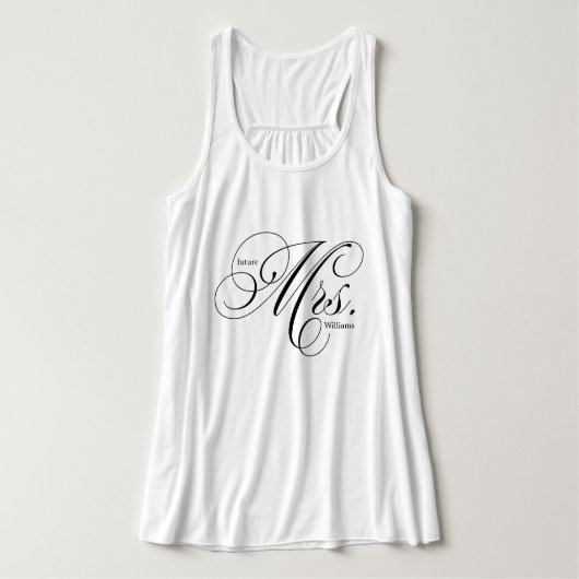 Elegante Script Typografie "Future Mrs." Tank Top (Design Vorderseite)