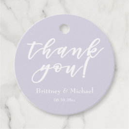 Elegante Script Typografie | Lavender Vielen Dank Geschenkanhänger