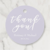 Elegante Script Typografie | Lavender Vielen Dank Geschenkanhänger (Rückseite)