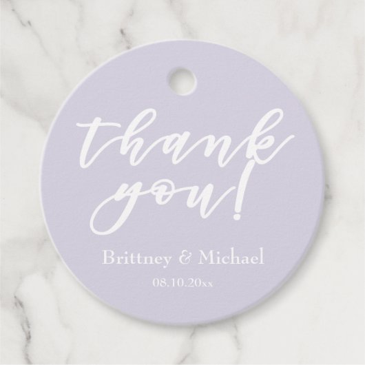 Elegante Script Typografie | Lavender Vielen Dank Geschenkanhänger (Vorderseite)
