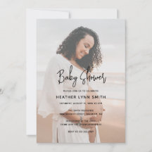 Elegante Script Typografie Moderne Foto Babydusche