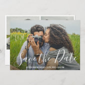 Elegante Script Typografie Moderne Hochzeit Save The Date (Vorne/Hinten)
