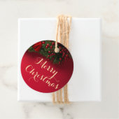 Elegante Script Typografie Rotes Weihnachtsfest Geschenkanhänger (Beispiel)