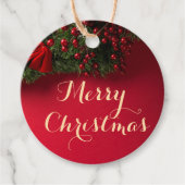 Elegante Script Typografie Rotes Weihnachtsfest Geschenkanhänger (Vorderseite)