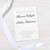 Elegante Script Typografie Schwarz-weiß Hochzeit Einladung