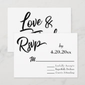 Elegante Script Typografie, Simple Wedding RSVP Karte (Vorne/Hinten)
