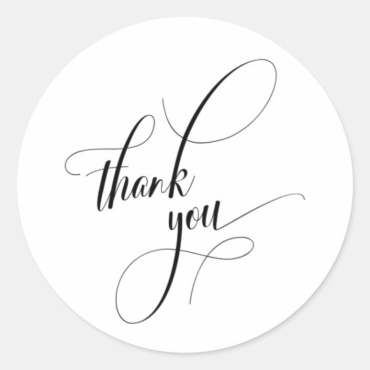 Elegante Script Typografie Vielen Dank Runder Aufkleber (Vorderseite)