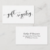 Elegante Script Typografie, Wedding Gift Registry Begleitkarte (Vorne/Hinten)