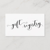 Elegante Script Typografie, Wedding Gift Registry Begleitkarte (Vorderseite)