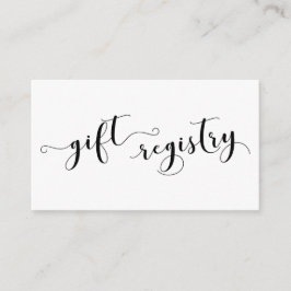 Elegante Script Typografie, Wedding Gift Registry Begleitkarte