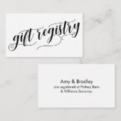 Elegante Script Typografie, Wedding Gift Registry Begleitkarte (Vorne/Hinten)