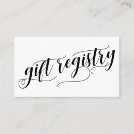 Elegante Script Typografie, Wedding Gift Registry Begleitkarte