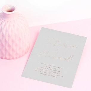 Elegante Script Typografy Foil Wedding Folieneinladung