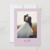 Elegante Script Typografy Plum Wedding Dankeskarte (Rückseite)