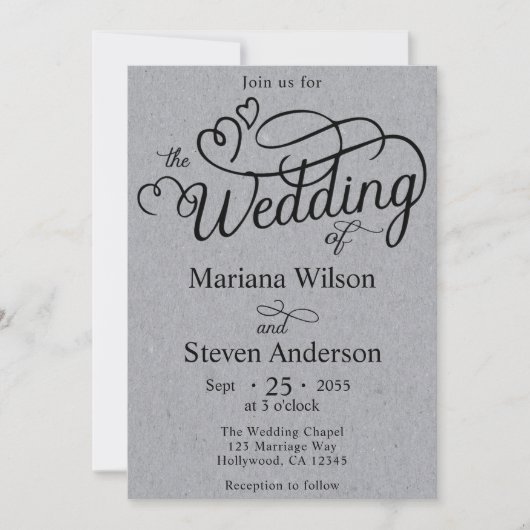 Elegante Script Typografy Simple Einladung (Vorderseite)