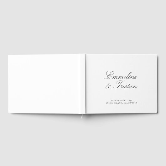 Elegante Script Typografy Wedding Gästebuch (Voll)