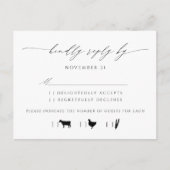 Elegante Script Typografy Wedding RSVP Einladungspostkarte (Vorderseite)