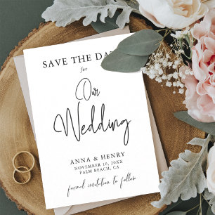 Elegante Script Typografy Wedding Save the Date
