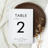 Elegante Script Typografy Wedding Tischnummer