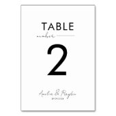 Elegante Script Typografy Wedding Tischnummer (Vorderseite)