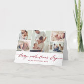 Elegante Script Valentine's Day Foto Collage Karte (Vorderseite)