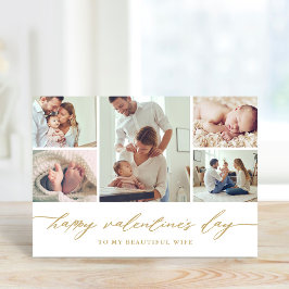 Elegante Script Valentine's Day Foto Collage Karte