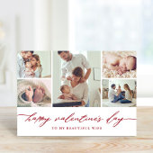 Elegante Script Valentine's Day Foto Collage Karte
