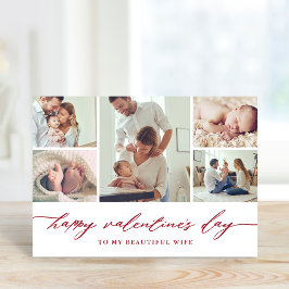 Elegante Script Valentine's Day Foto Collage Karte