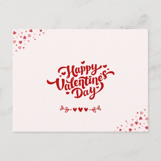 Elegante Script Valentine's Day Postcard Postkarte (Vorderseite)