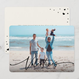 Elegante Script Valentinstag Flachbild-Fotokarte Feiertagskarte