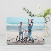 Elegante Script Valentinstag Flachbild-Fotokarte Feiertagskarte (Stehend Vorderseite)