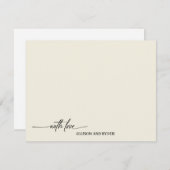 Elegante Script Vanilla mit Liebe Vielen Dank Mitteilungskarte (Vorne/Hinten)