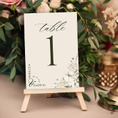 Elegante Script Watercolor Floral Wedding Tischnummer