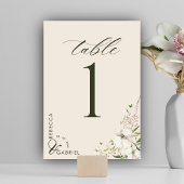 Elegante Script Watercolor Floral Wedding Tischnummer