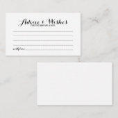 Elegante Script Wedding Advice and Wishings Card Hinweiskarte (Vorne/Hinten)