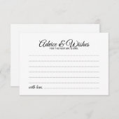 Elegante Script Wedding Advice and Wishings Card Hinweiskarte (Vorne/Hinten)