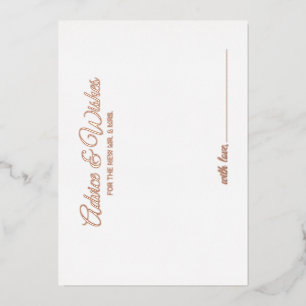 Elegante Script Wedding Advice und wünscht Rose Go Folieneinladung