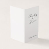Elegante Script Wedding Bar Menu Platzkarte (Vorderseite)
