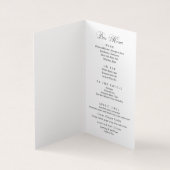 Elegante Script Wedding Bar Menu Platzkarte (Innenseite)