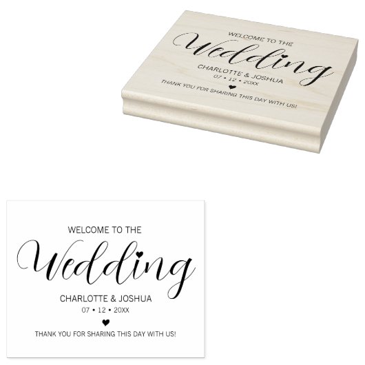 Elegante Script Wedding Custom Bag Gummistempel (Stempel)