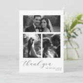 Elegante Script Wedding Dankeschön Card Dankeskarte (Stehend Vorderseite)