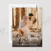 Elegante Script Wedding Dankeschön Foto Postcard Postkarte (Vorne/Hinten)