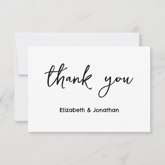 Elegante Script Wedding Dankeskarte (Vorderseite)