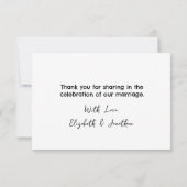 Elegante Script Wedding Dankeskarte (Rückseite)